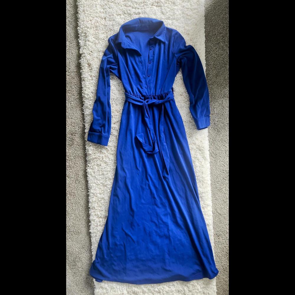 Like New, Maxi Dress Button Down with Pockets Long Casual Dress, Size S